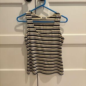 Bill Blass Women's Striped Tank Top - Black and Cream